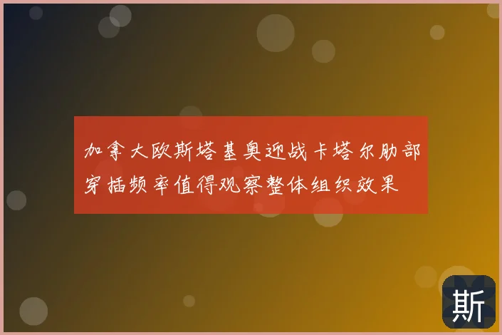 加拿大欧斯塔基奥迎战卡塔尔肋部穿插频率值得观察整体组织效果
